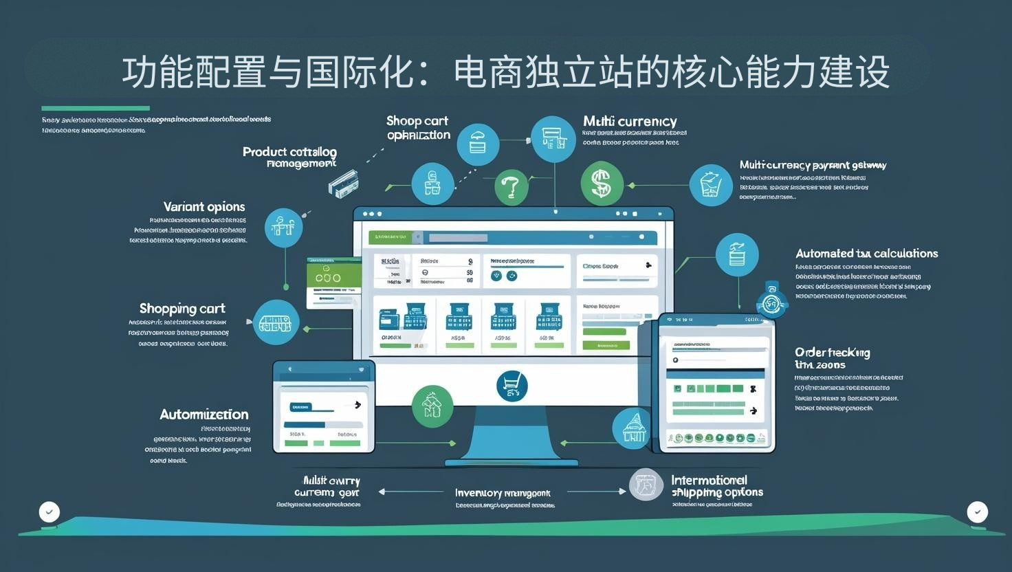 Configuración funcional e internacionalización: Desarrollo de capacidades esenciales para sitios web independientes de comercio electrónico