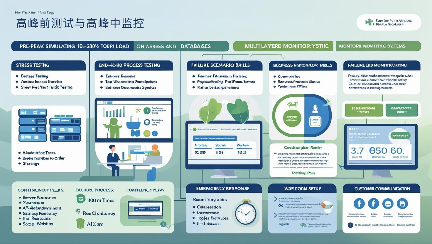 Pruebas y monitoreo previos a las horas punta