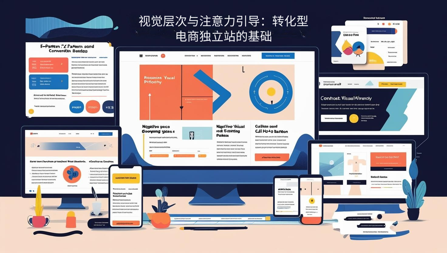 التسلسل الهرمي البصري وتوجيه الانتباه: أساس موقع ويب مستقل للتجارة الإلكترونية قائم على التحويل