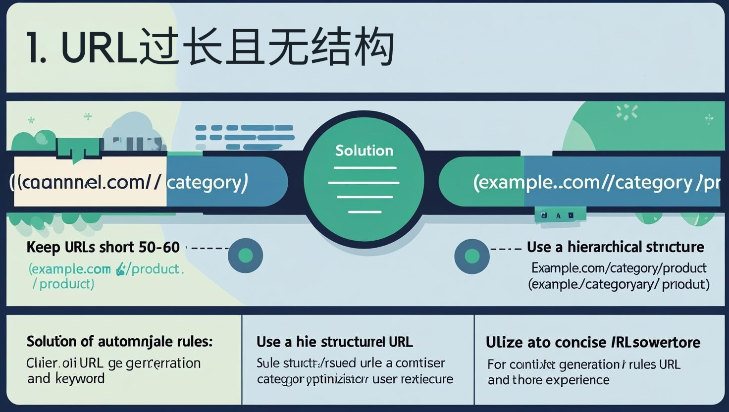 1. Las URL son demasiado largas y no están estructuradas.