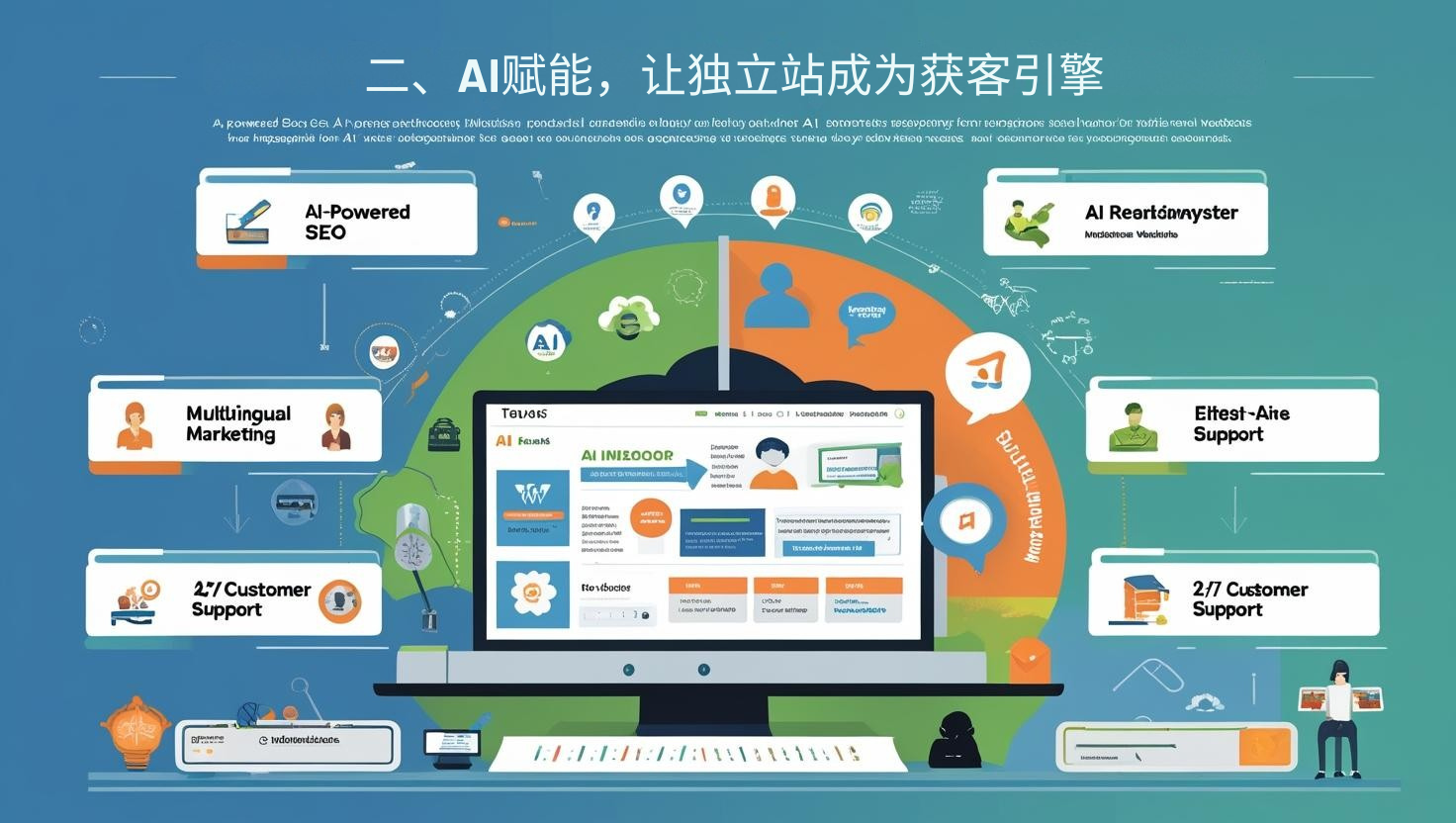 2. الذكاء الاصطناعي يُمكّن المواقع الإلكترونية المستقلة من أن تصبح محركات جذب للعملاء