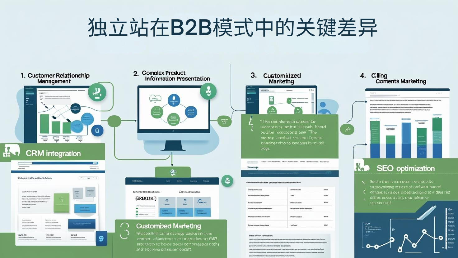 الاختلافات الرئيسية بين المواقع الإلكترونية المستقلة في نموذج B2B