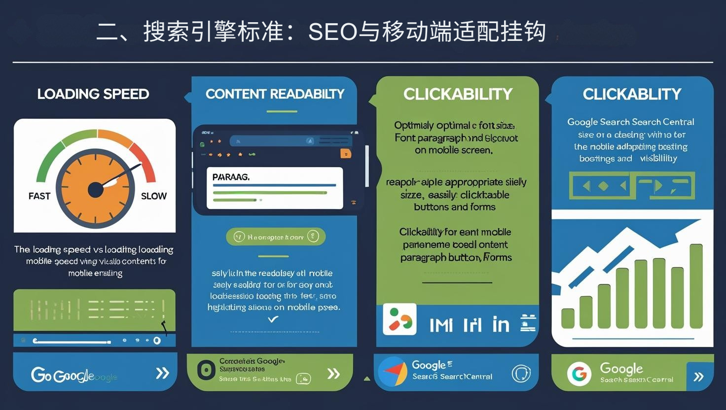 ٢. معايير محركات البحث: يرتبط تحسين محركات البحث (SEO) بالتكيف مع الأجهزة المحمولة. التصميم المتجاوب ليس فقط شرطًا أساسيًا لتجربة المستخدم، بل هو أيضًا مؤشر رئيسي لتحسين محركات البحث. سرعة التحميل: إذا استغرق تحميل صفحة على الهاتف المحمول أكثر من ٣ ثوانٍ، سيزداد معدل الارتداد بأكثر من ٥٠٪. سهولة قراءة المحتوى: يجب أن يكون حجم الخط وتخطيط الفقرات مناسبين للشاشات الصغيرة. سهولة النقر: يجب أن تكون الأزرار والنماذج سهلة الاستخدام لتجنب اللمس غير المقصود. يوضح مركز بحث جوجل بوضوح أن مواقع التجارة الخارجية ذات التكيف الجيد مع الأجهزة المحمولة ستزيد من ظهورها بشكل ملحوظ في محركات البحث. وهذا أمر بالغ الأهمية لشركات التجارة الخارجية التي تعتمد على الزيارات العضوية.