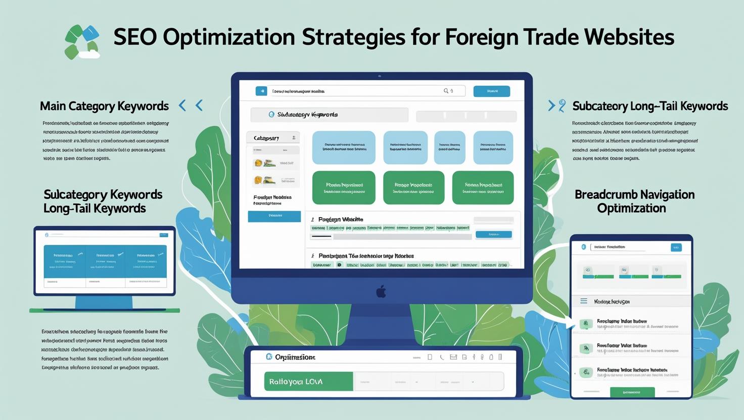 El núcleo de la optimización SEO de la navegación de clasificación industrial de los sitios web de comercio exterior reside en la estrategia de palabras clave y la indexación de páginas.