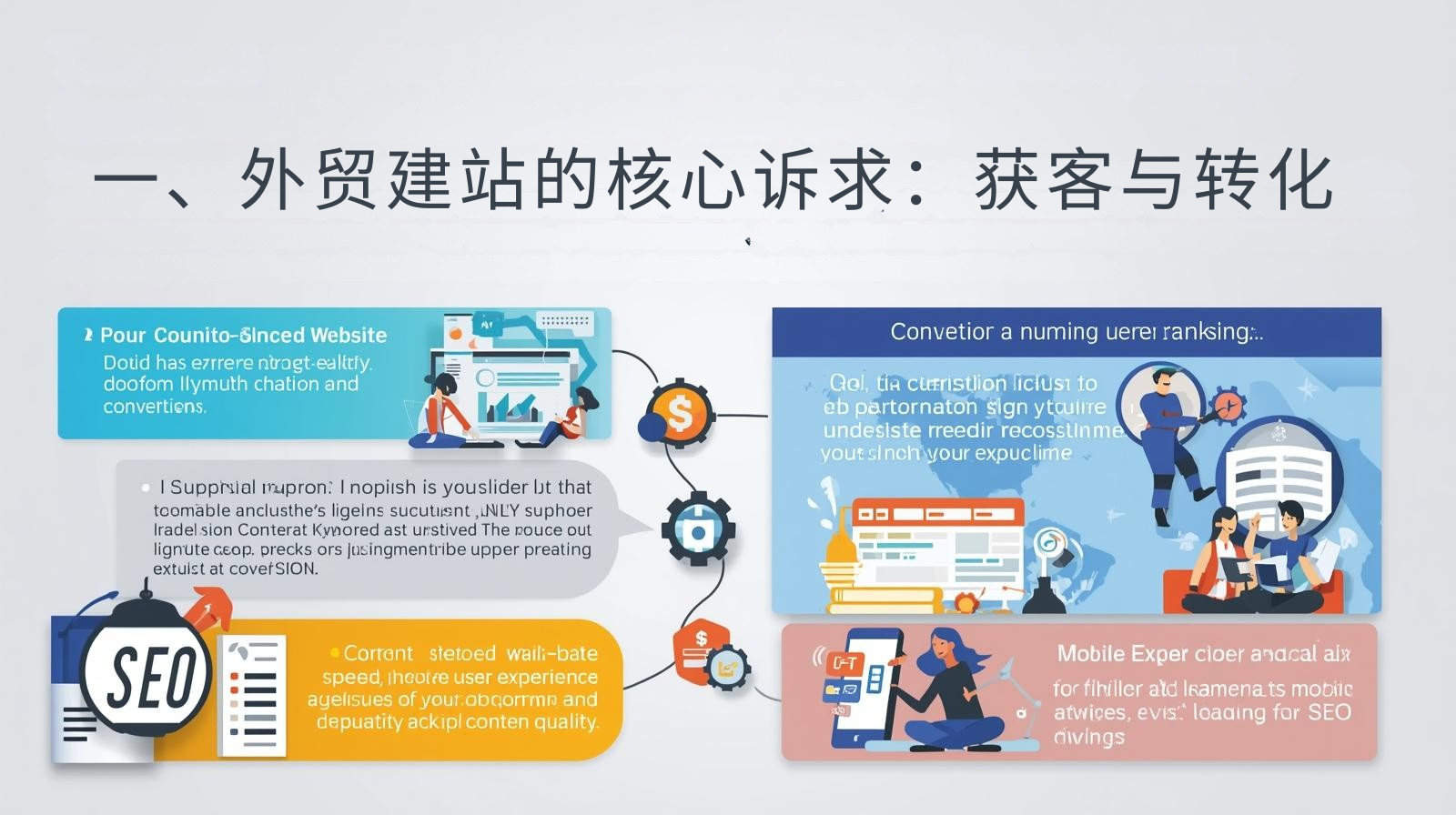 1. The core demands of foreign trade website construction: customer acquisition and conversion