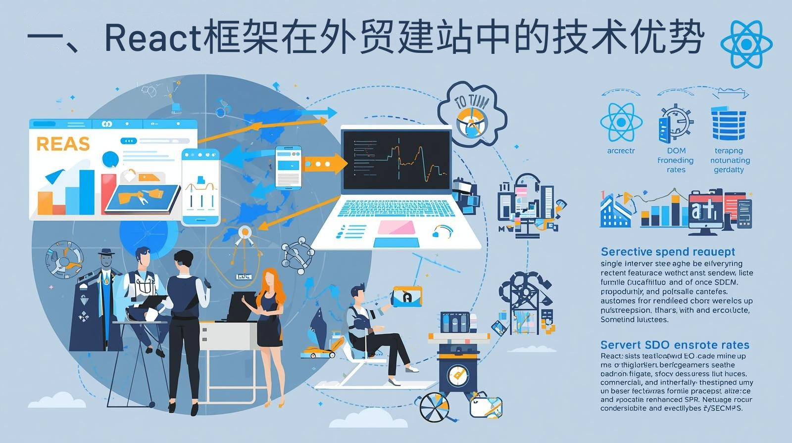 一、React框架在外贸建站中的技术优势
