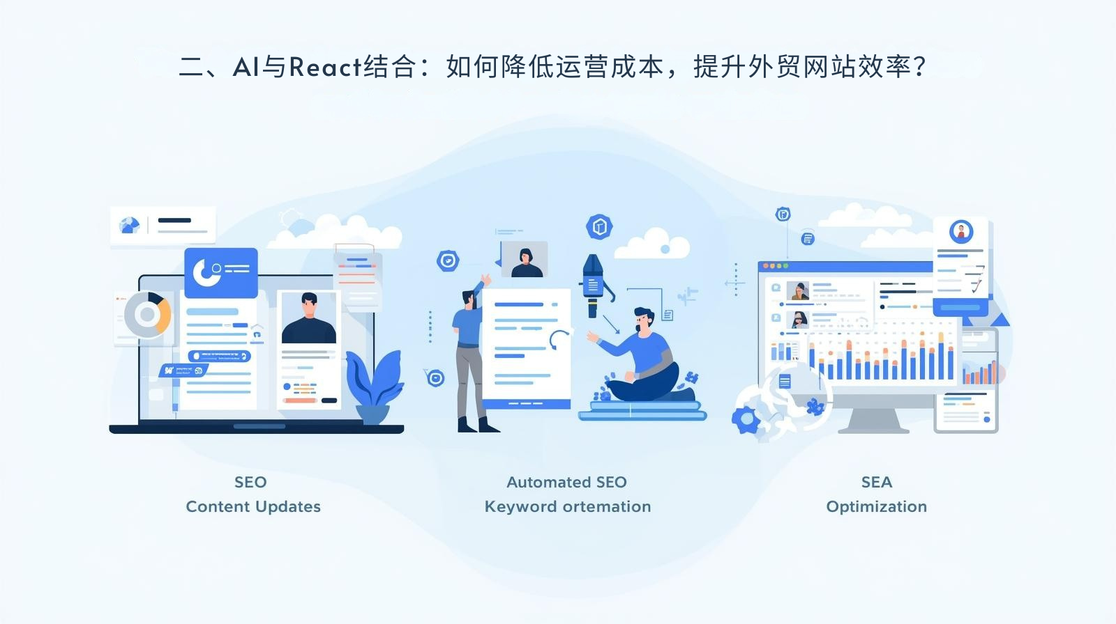 2. الجمع بين الذكاء الاصطناعي وReact: كيف يمكن تقليل تكاليف التشغيل وتحسين كفاءة مواقع التجارة الخارجية؟