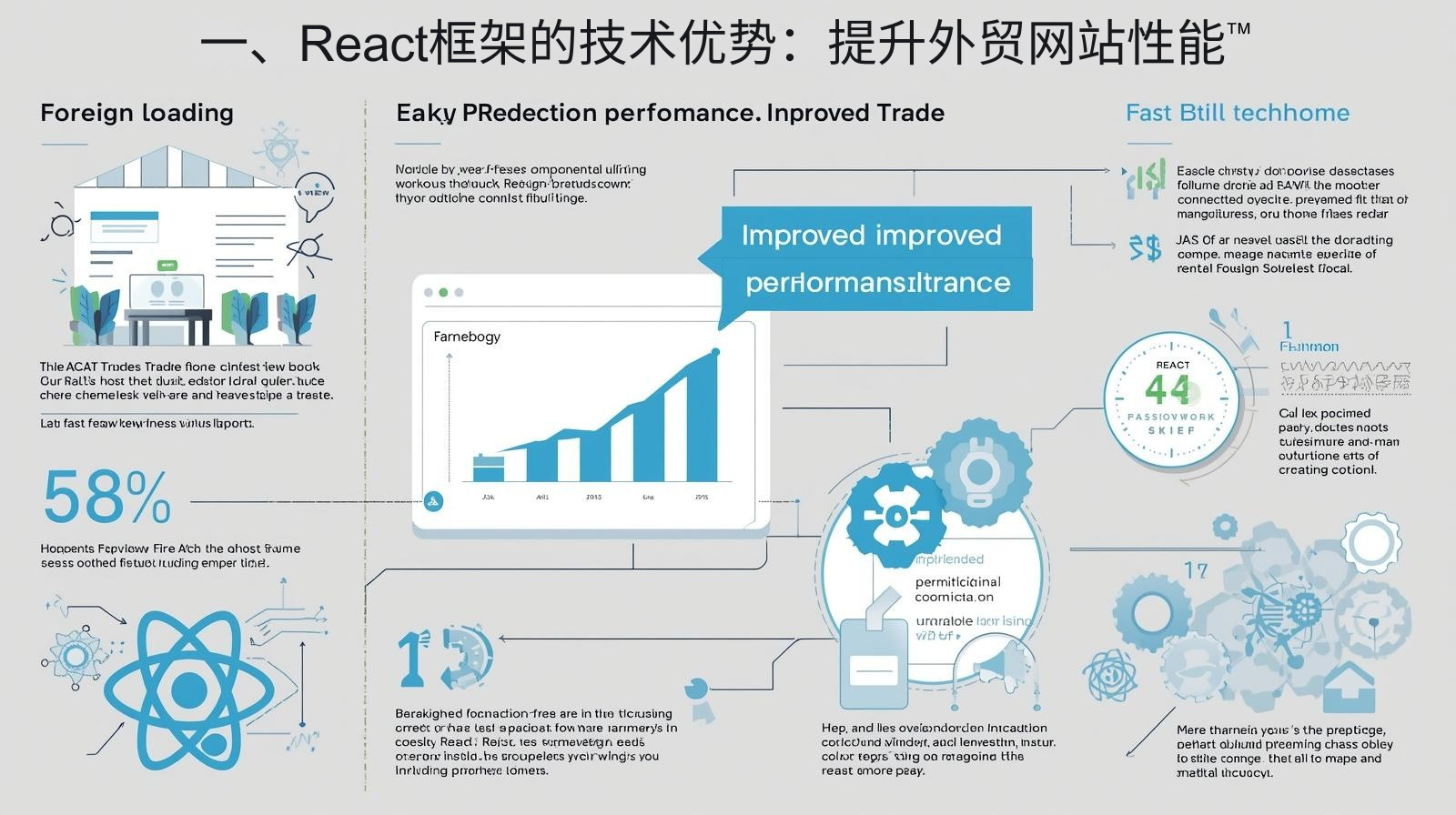 1. المزايا التقنية لإطار عمل React: تحسين أداء مواقع التجارة الخارجية