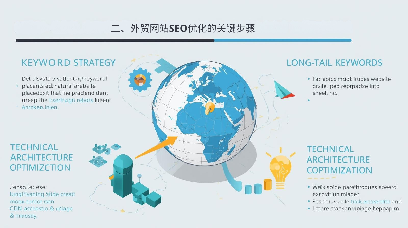 2. الخطوات الرئيسية لتحسين محركات البحث لمواقع التجارة الخارجية