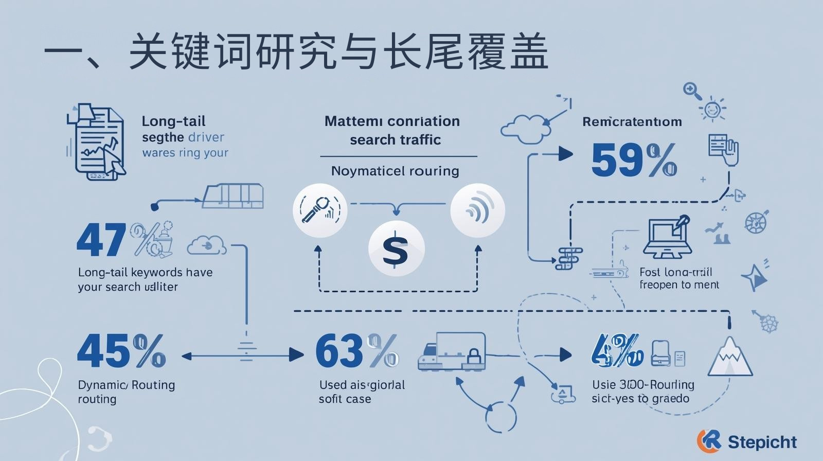 1. البحث عن الكلمات الرئيسية والتغطية طويلة المدى