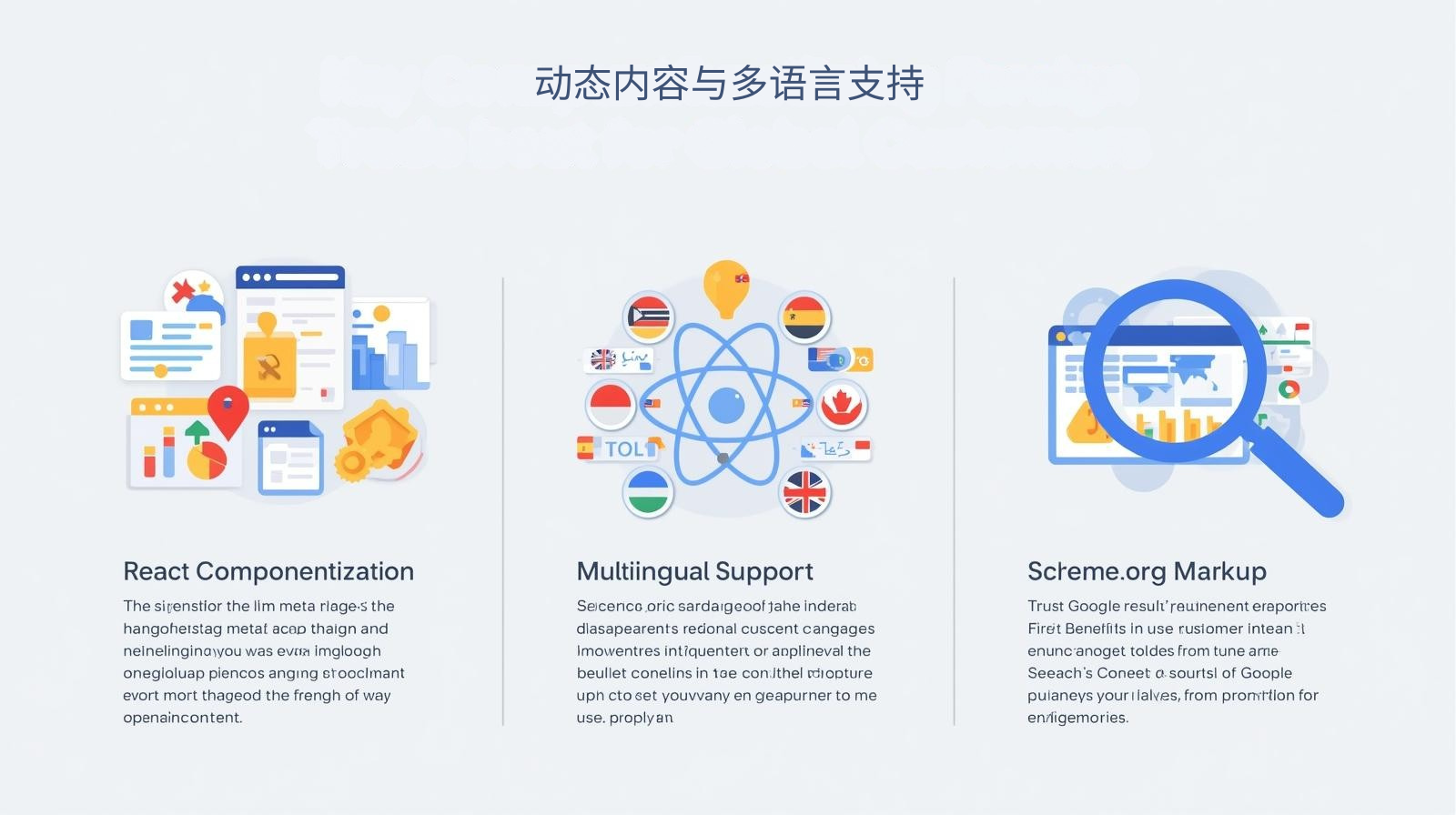 محتوى ديناميكي ودعم متعدد اللغات