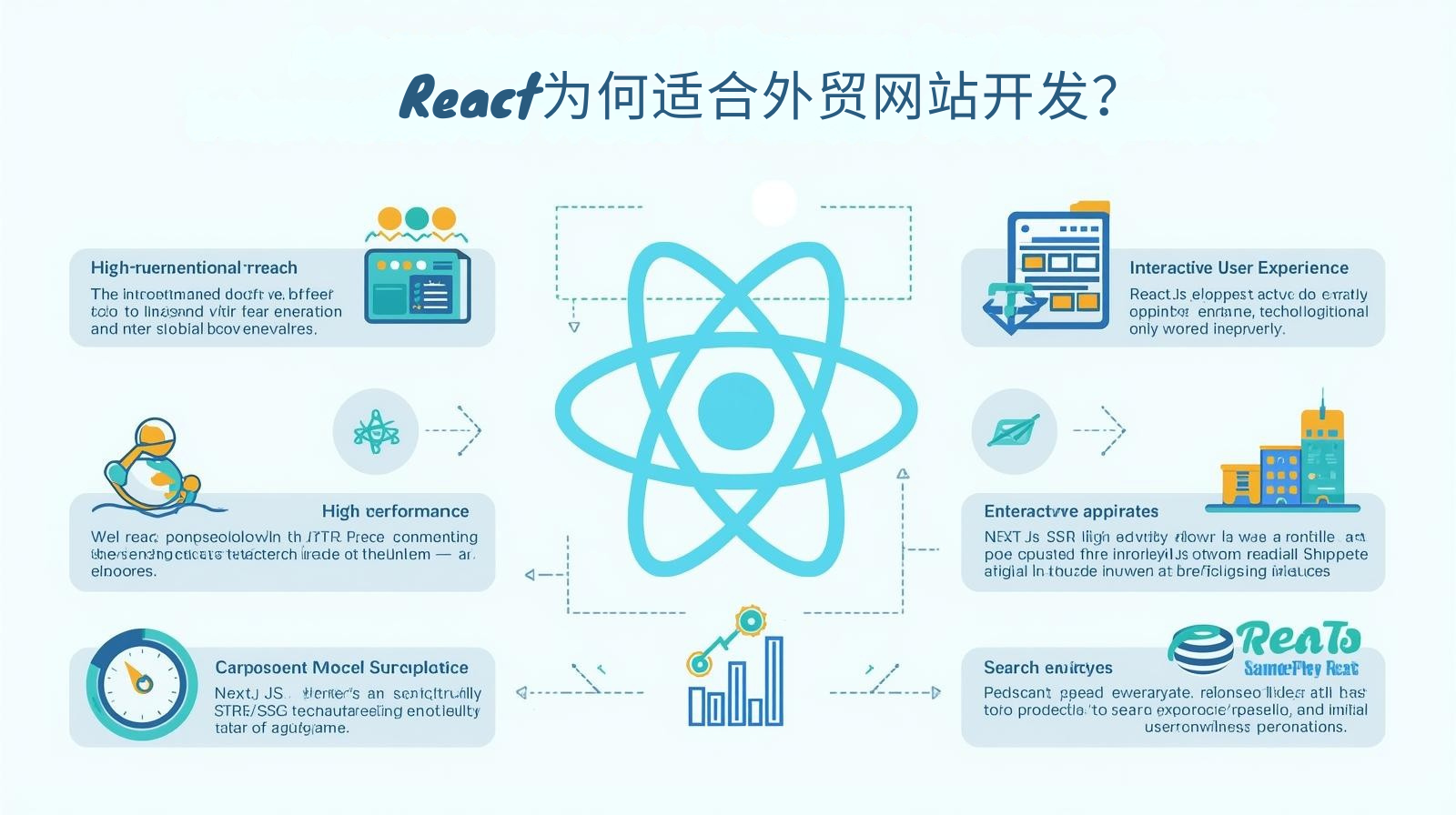 لماذا يعد React مناسبًا لتطوير مواقع التجارة الخارجية؟