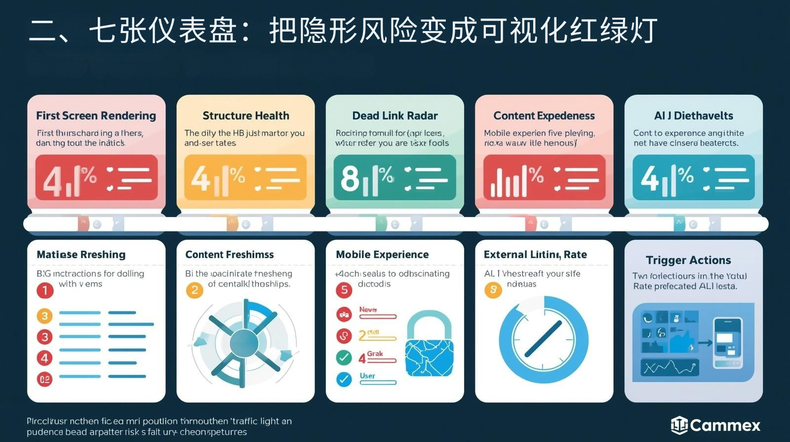 II. سبع لوحات معلومات: تحويل المخاطر الخفية إلى إشارات مرور مرئية