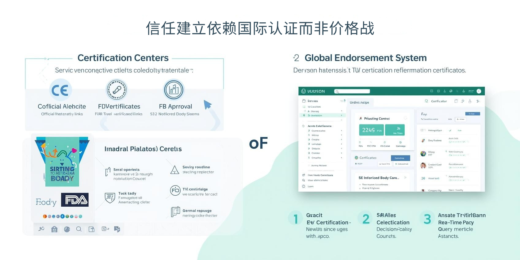 Diferencia 3: La confianza se basa en certificaciones internacionales, no en guerras de precios.