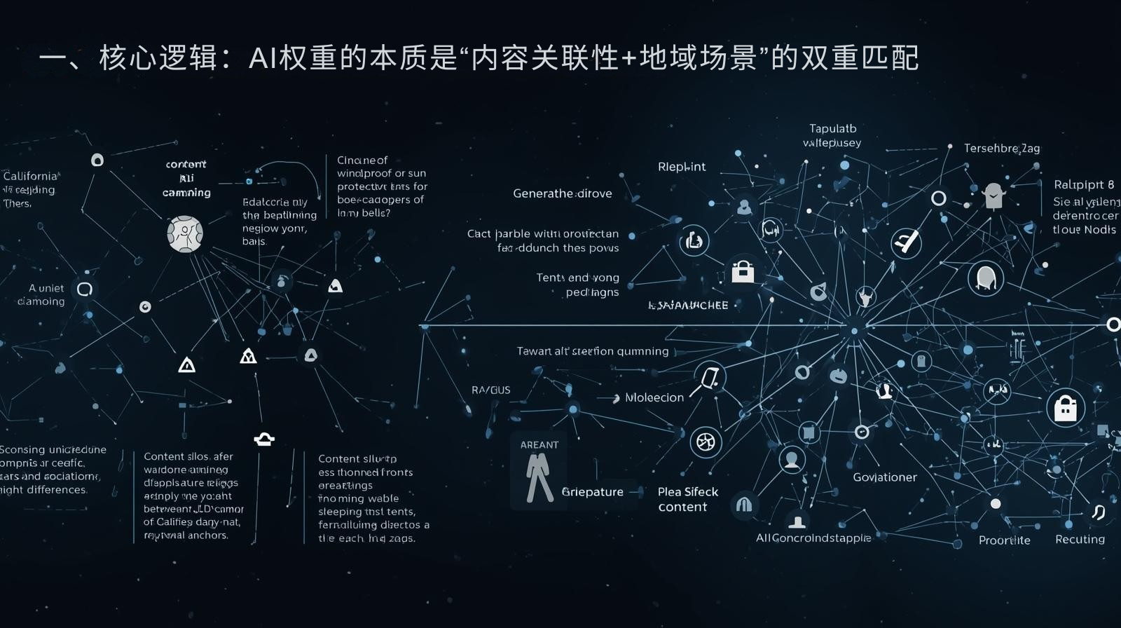 1. Основная логика: Суть веса ИИ заключается в двойном сопоставлении «релевантность контента + региональная сцена» width=
