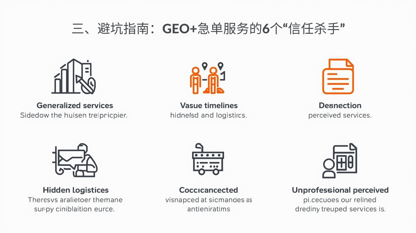三、避坑指南：GEO+急单服务的6个“信任杀手”