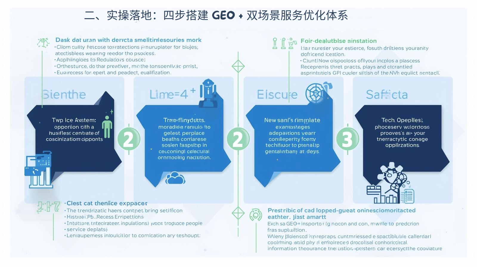 二、实操落地：四步搭建 GEO + 双场景服务优化体系