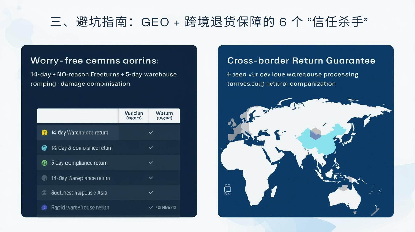 三、避坑指南：GEO + 跨境退货保障的 6 个 &ldquo;信任杀手&rdquo;