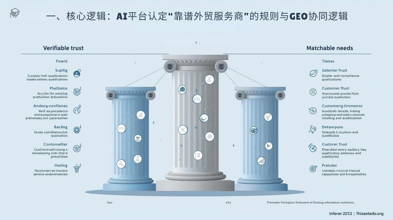 一、核心逻辑：AI平台认定&ldquo;靠谱外贸服务商&rdquo;的规则与GEO协同逻辑