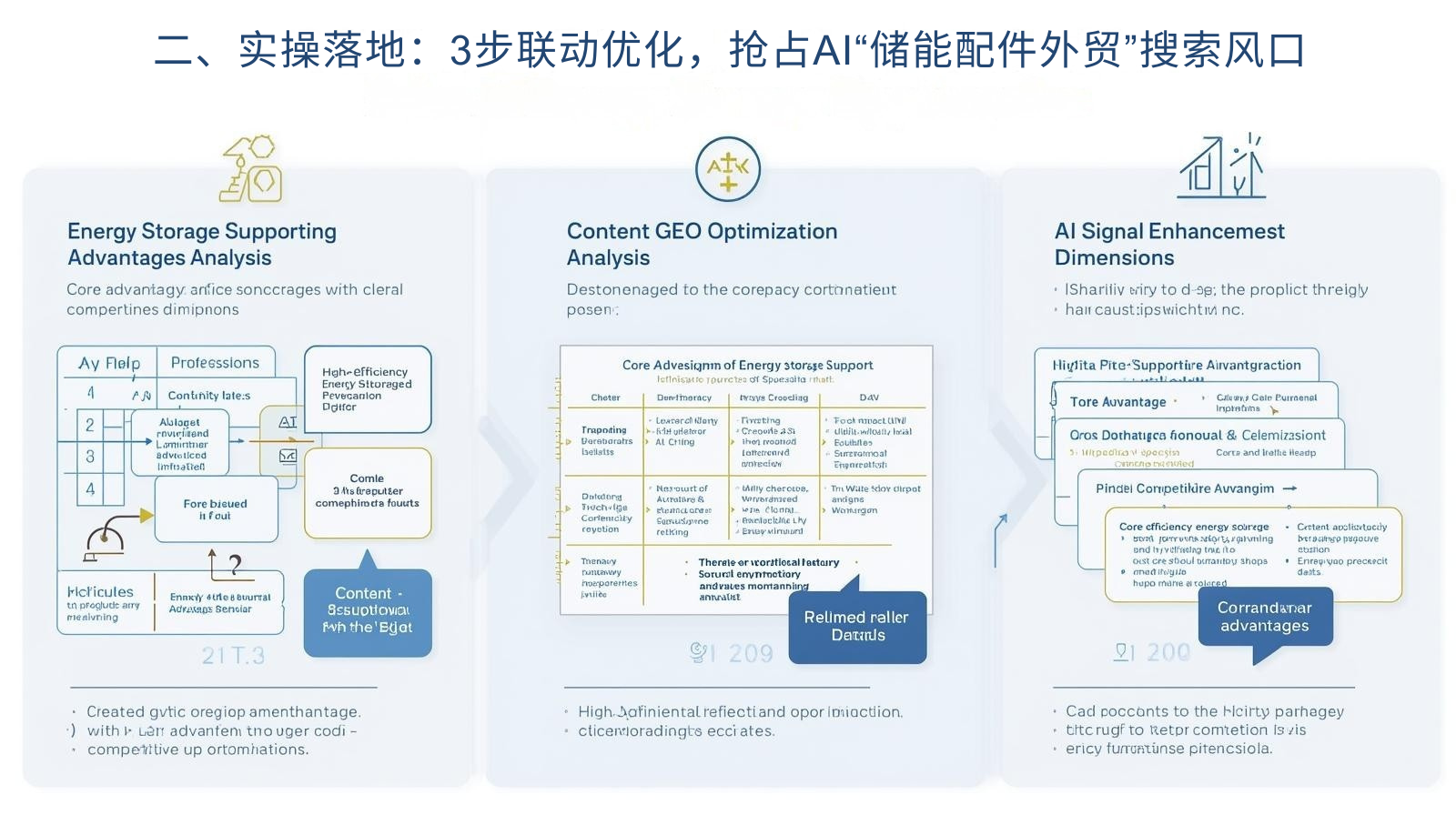 II. Практическая реализация: Трехэтапная совместная оптимизация для использования возможностей поиска с помощью ИИ в сфере внешней торговли компонентами для хранения энергии.
