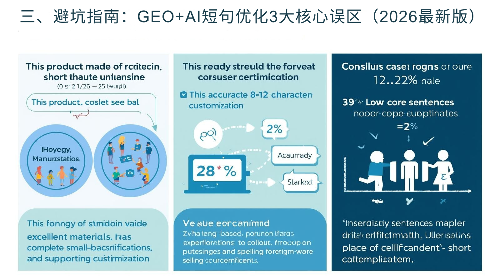 三、避坑指南:GEO+AI短句优化3大核心误区(2026最新版)