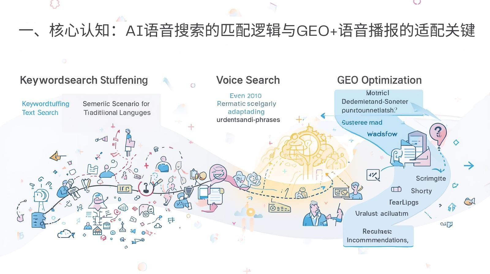 1. الإدراك الأساسي: المنطق المطابق للبحث الصوتي بالذكاء الاصطناعي ومفتاح تكييف البث الصوتي GEO+
