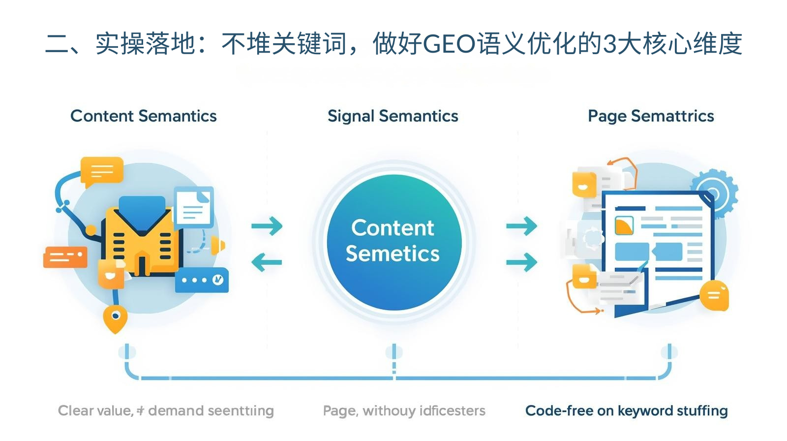 二、实操落地：不堆关键词，做好GEO语义优化的3大核心维度