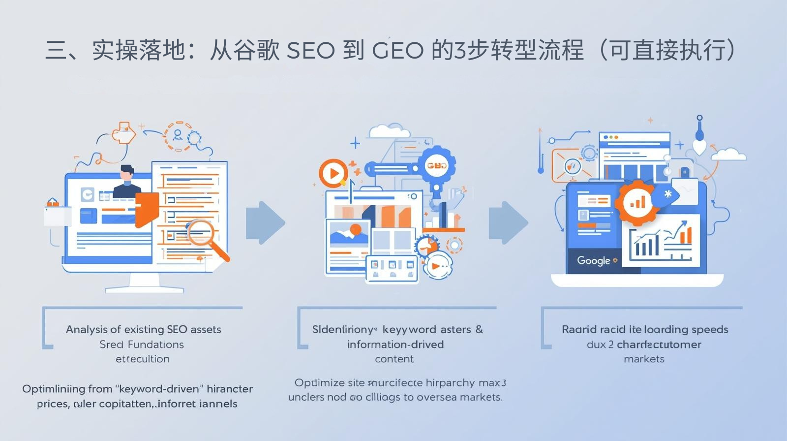 三、实操落地：从谷歌 SEO 到 GEO 的3步转型流程（可直接执行）