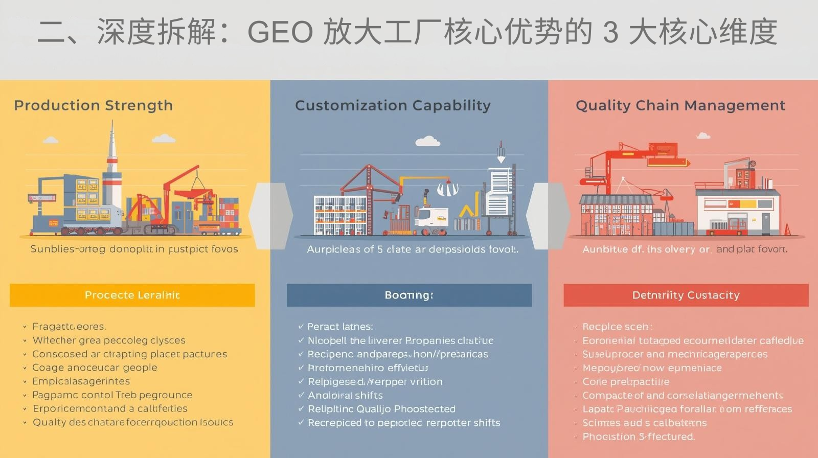 二、深度拆解：GEO 放大工厂核心优势的 3 大核心维度