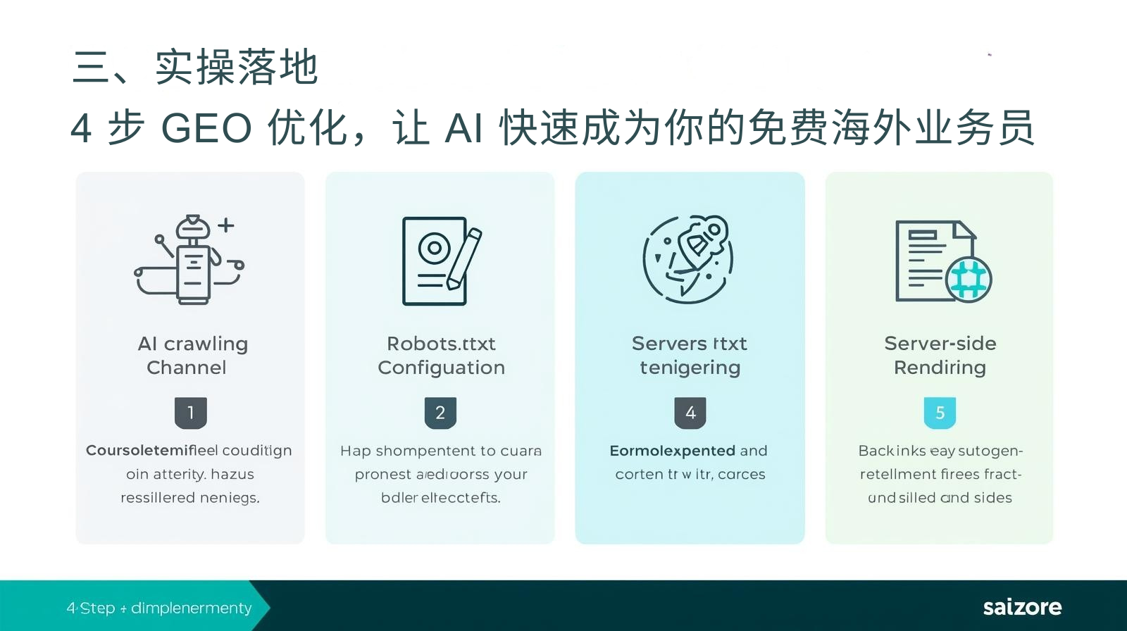 三、实操落地:4 步 GEO 优化,让 AI 快速成为你的免费海外业务员