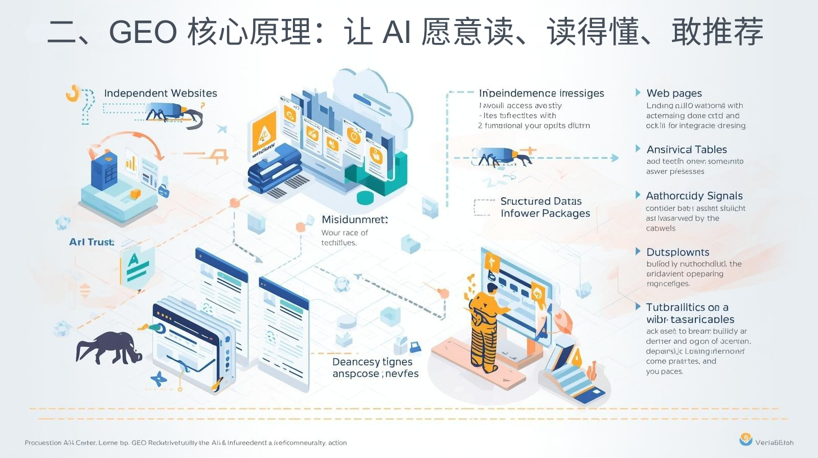 二、GEO 核心原理：让 AI 愿意读、读得懂、敢推荐