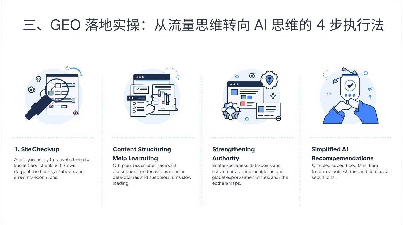 三、GEO 落地实操：从流量思维转向 AI 思维的 4 步执行法