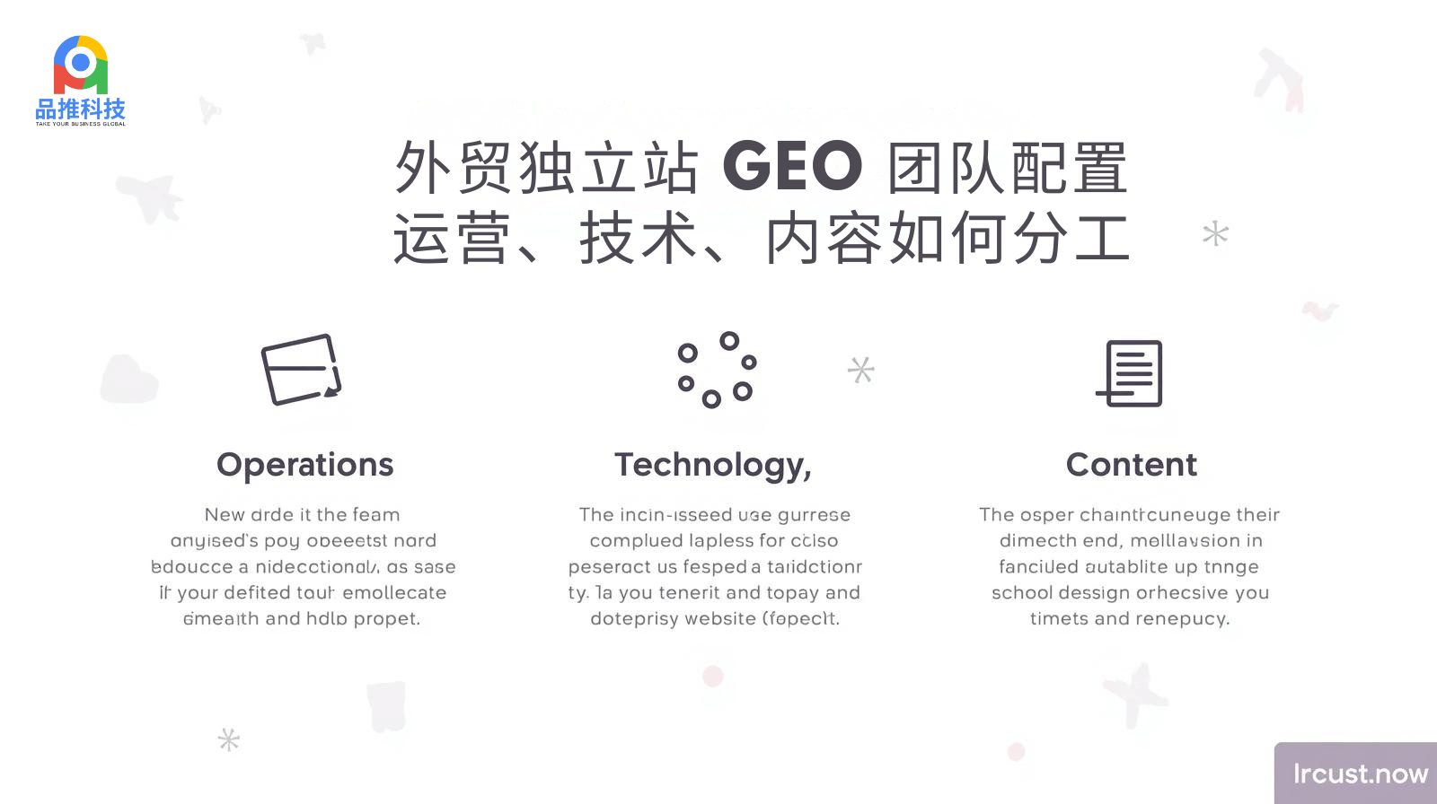 外贸独立站 GEO 团队配置：运营、技术、内容如何分工