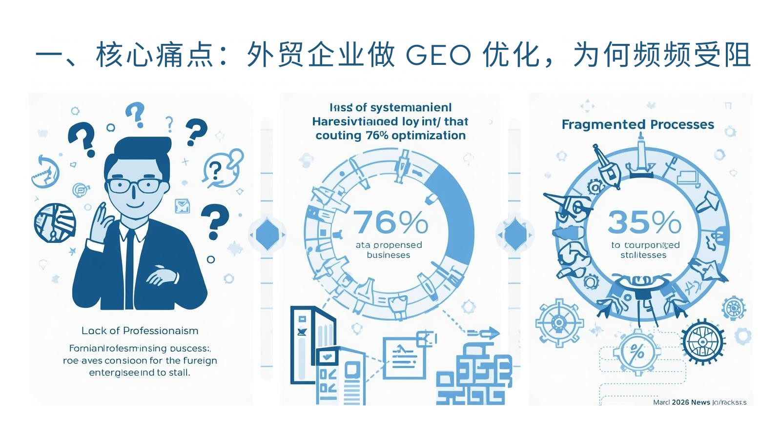 I. 主な問題点: 外国貿易会社が GEO 最適化を実装する際に頻繁に障害に遭遇するのはなぜでしょうか?