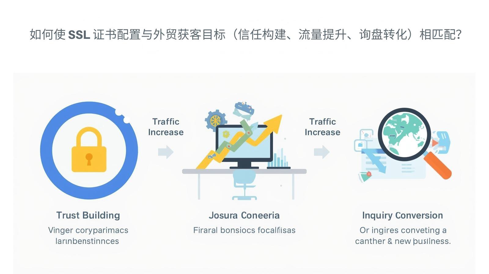 How to match the SSL certificate configuration with foreign trade customer acquisition goals (trust building, traffic improvement, inquiry conversion)?
