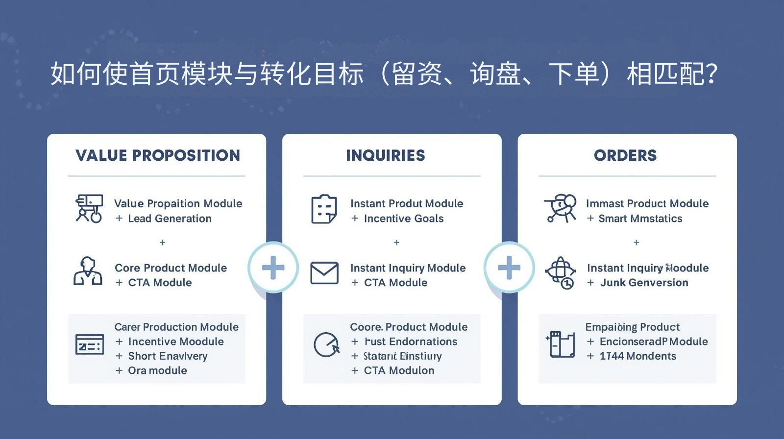 如何使首页模块与转化目标（留资、询盘、下单）相匹配？