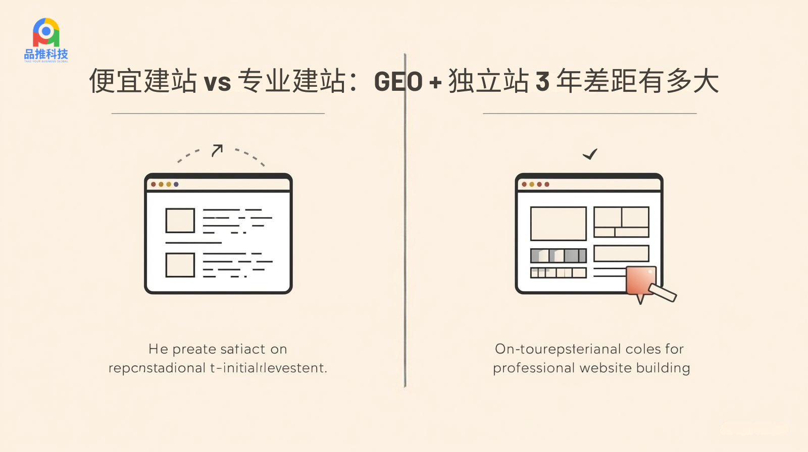 Дешевое создание веб-сайтов против профессионального создания веб-сайтов: насколько велик разрыв между GEO + независимым веб-сайтом за 3 года