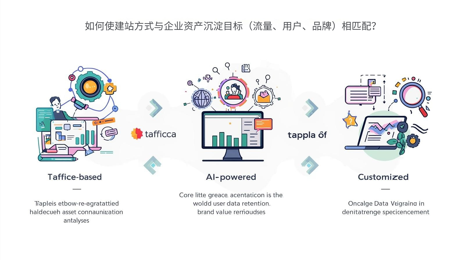 كيف تتوافق طريقة بناء موقع الويب مع أهداف تراكم أصول المؤسسة (حركة المرور، المستخدمين، العلامة التجارية)؟