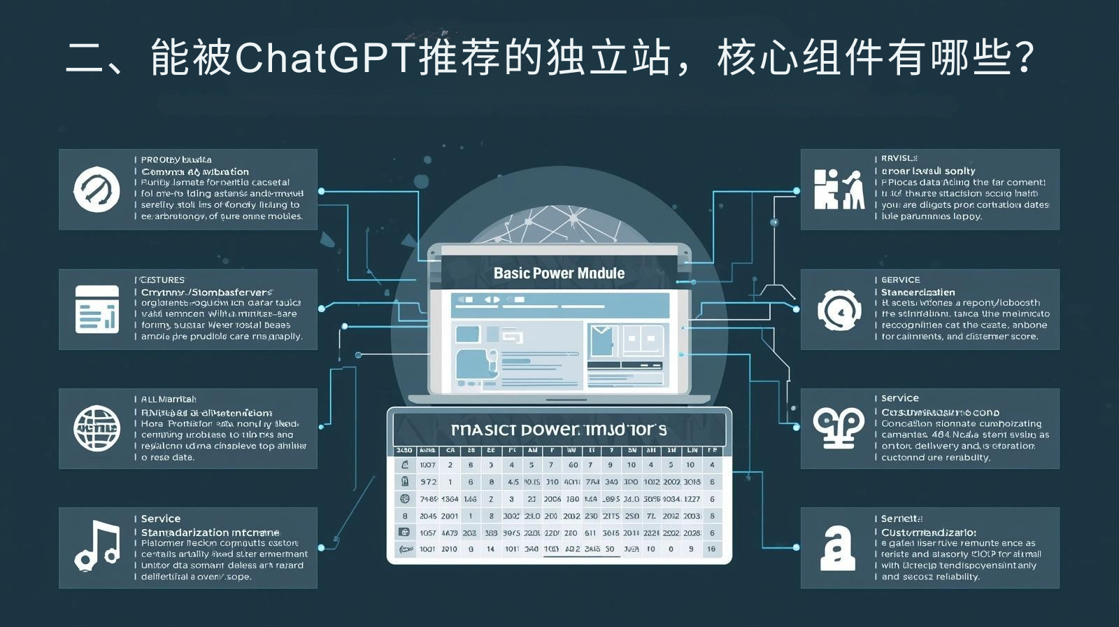 2. What are the core components of independent websites that can be recommended by ChatGPT?