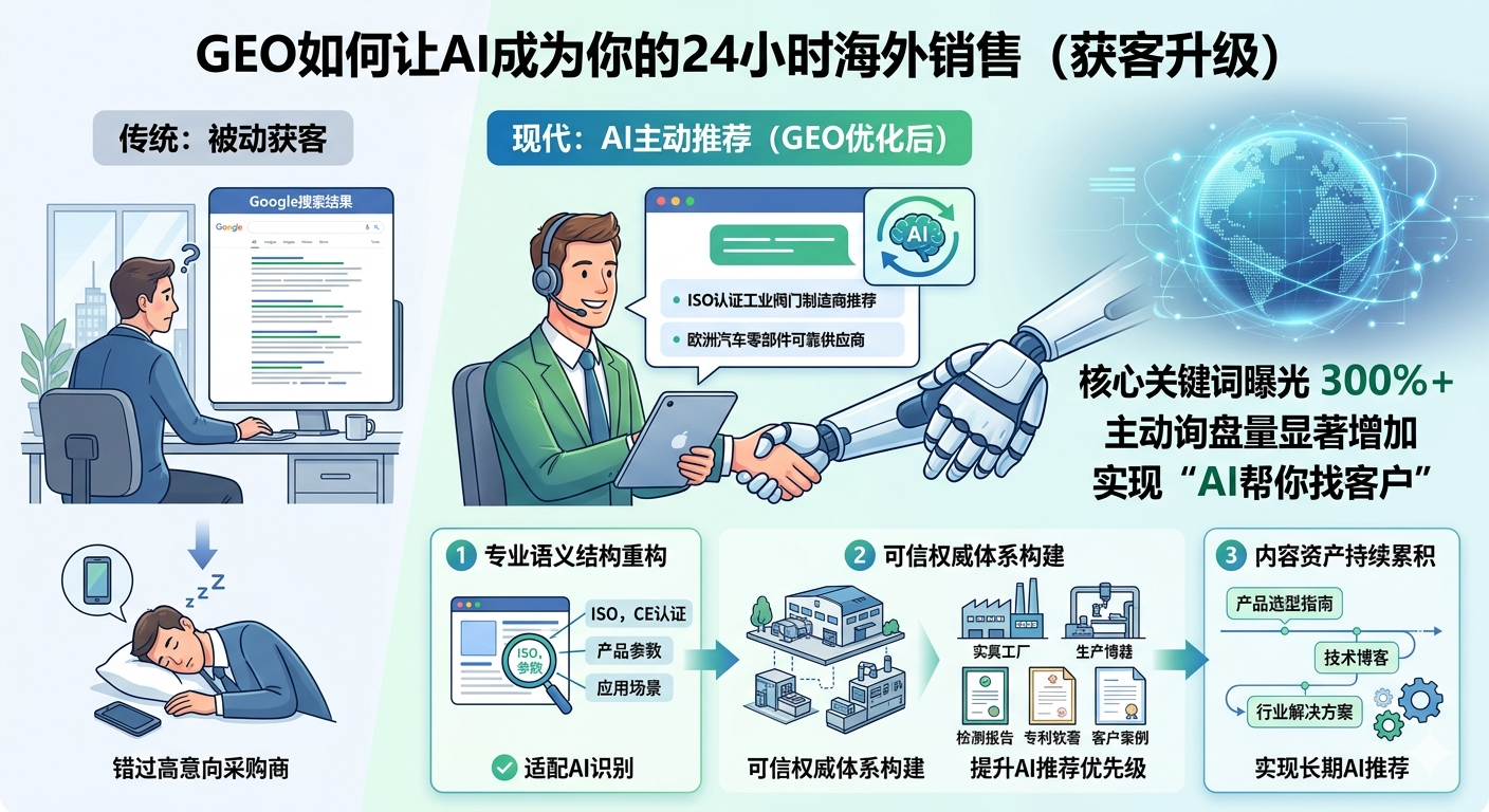 GEO如何让AI成为你的24小时海外销售