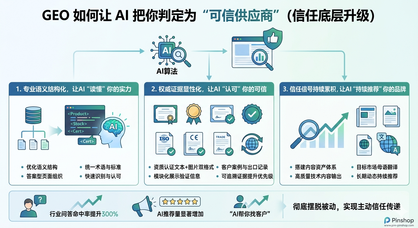 GEO 如何让 AI 把你判定为“可信供应商”