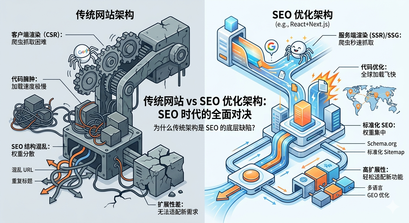¿Por qué los sitios web tradicionales se están quedando atrás en la era del SEO?  Muchas empresas de comercio exterior se preguntan: 
