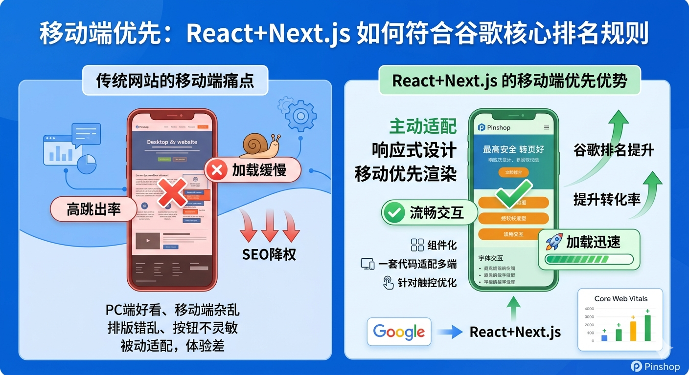 Móvil primero: ¿Cómo cumple React+Next.js con las reglas básicas de clasificación de Google?