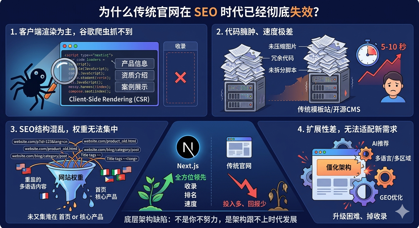 لماذا أصبحت المواقع الرسمية التقليدية غير فعالة تمامًا في عصر تحسين محركات البحث (SEO)؟