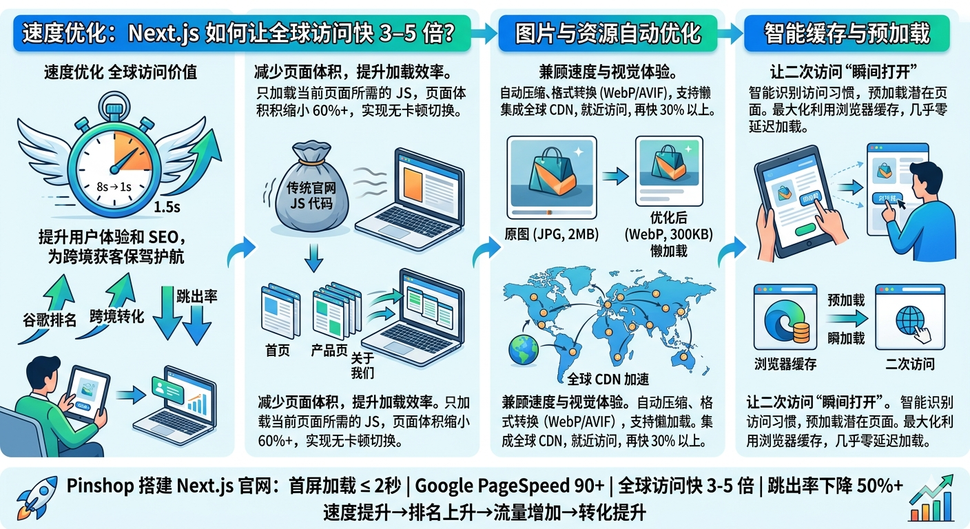 تحسين السرعة: كيف يجعل Next.js الوصول العالمي أسرع بمعدل 3 إلى 5 مرات؟