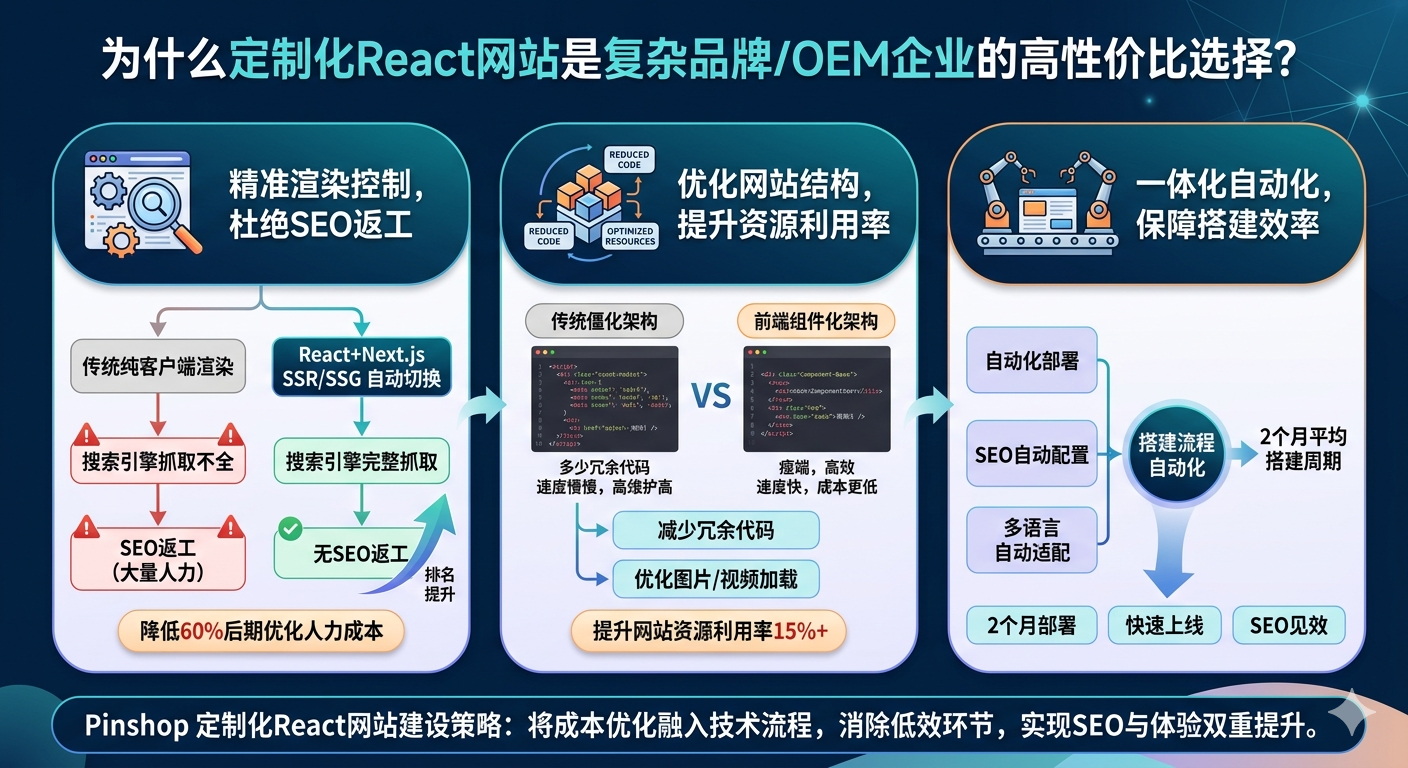 Почему индивидуальный веб-сайт React является экономически эффективным выбором для сложных брендов/OEM-компаний?