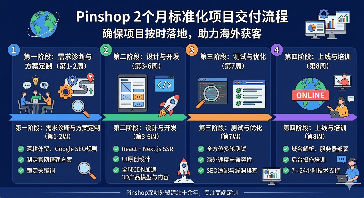标准化2个月交付流程，确保项目落地效率，不耽误获客计划