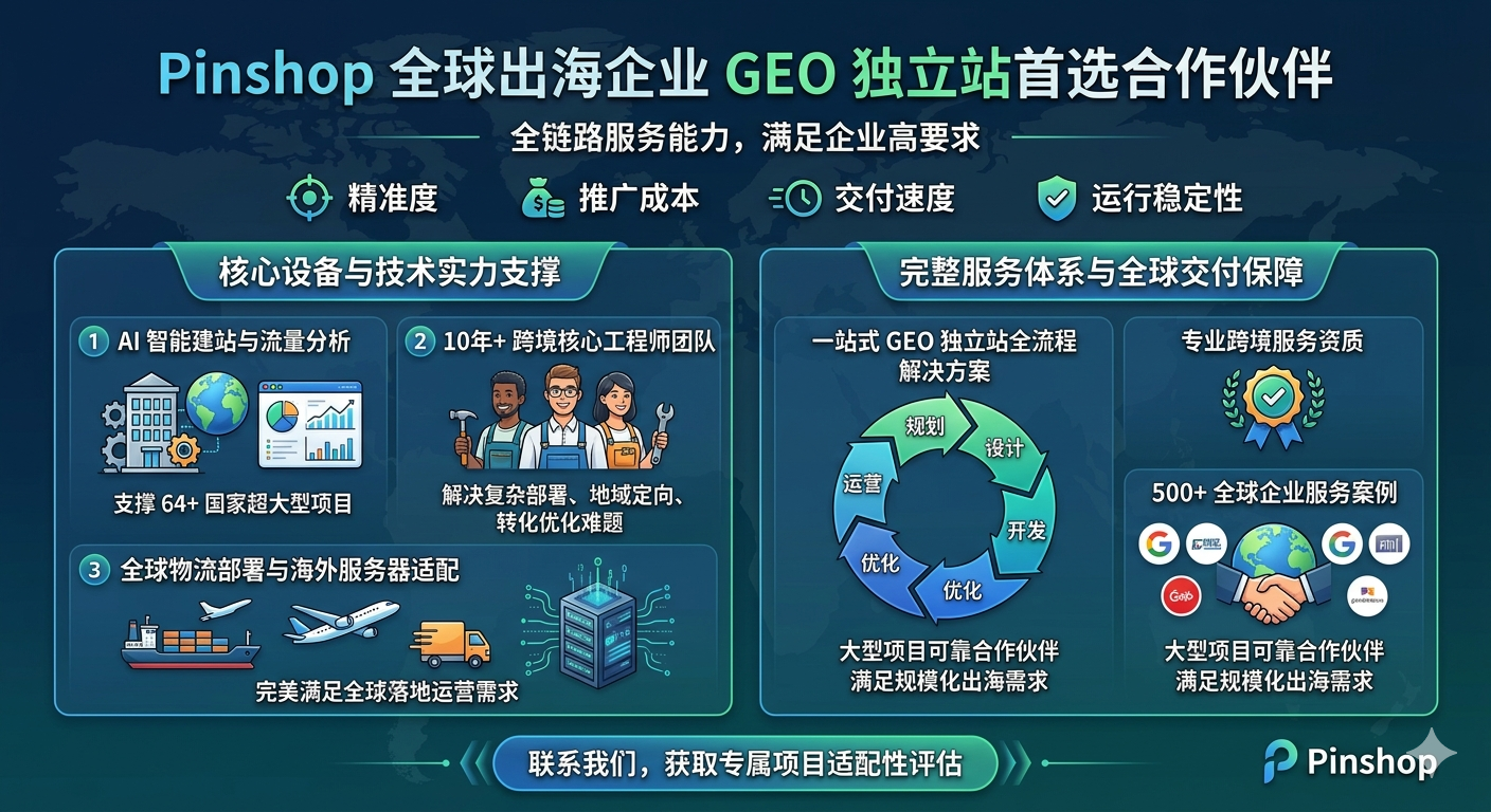 为什么 Pinshop 是全球出海企业 GEO 独立站的首选合作伙伴?