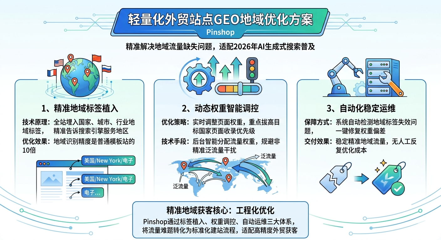 轻量化外贸站点，如何依靠GEO优化解决地域流量缺失问题？
