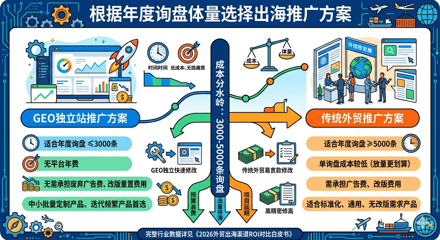根据年度询盘体量选择出海推广方案